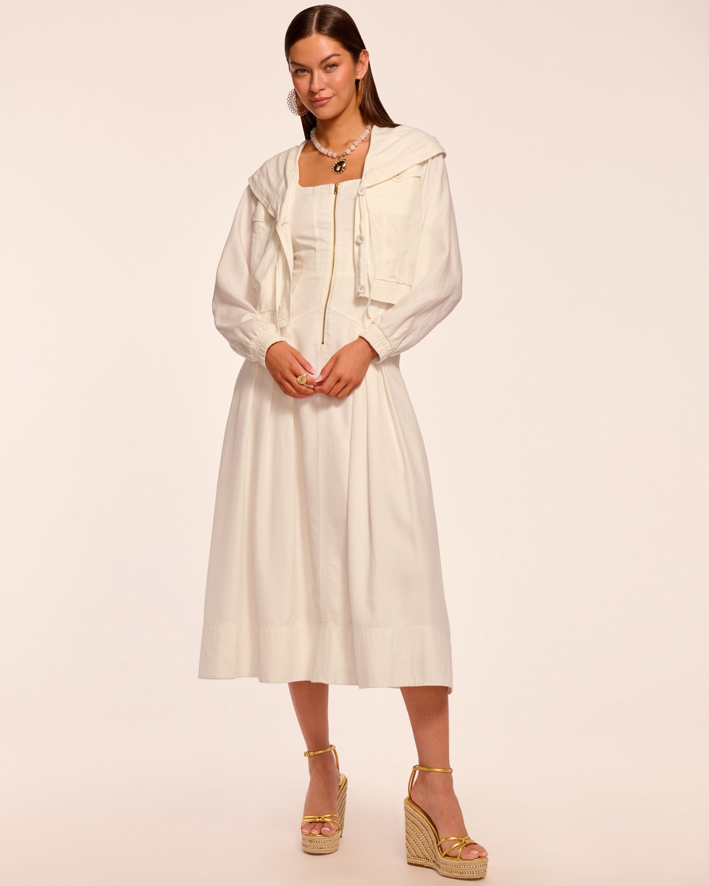 Moira Zip Front Midi Dress