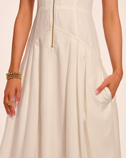 Moira Zip Front Midi Dress