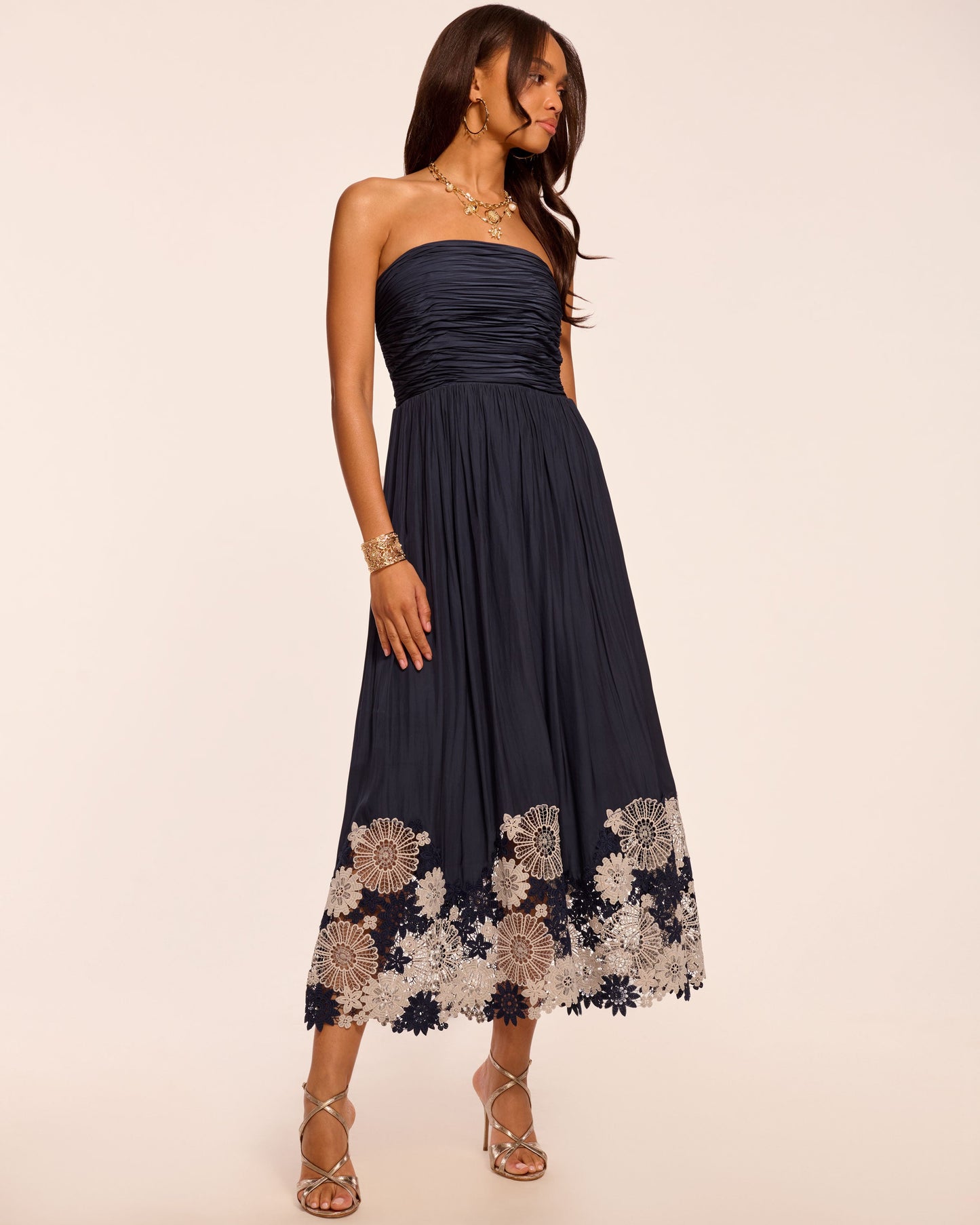 Milani Embellished Strapless Midi Dress