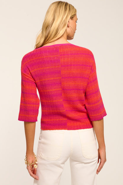 Luca Textured Knit Short Sleeve Top