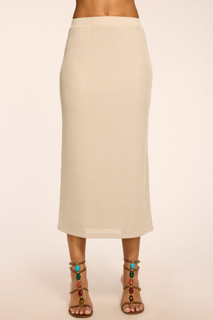 Jade Lurex Knit Midi Skirt