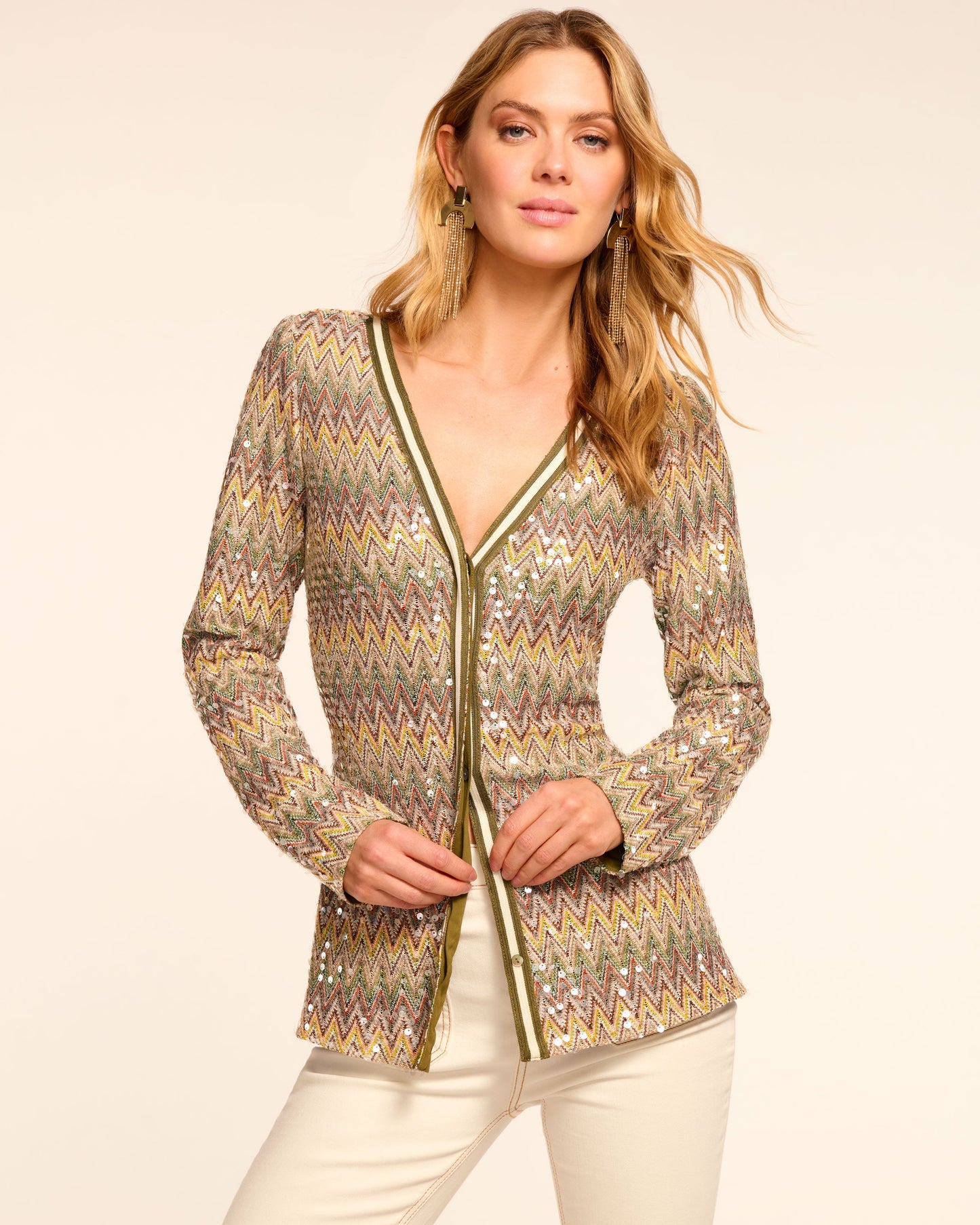 Kiki Chevron Sequin Cardigan