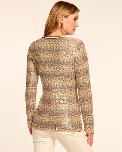 Kiki Chevron Sequin Cardigan