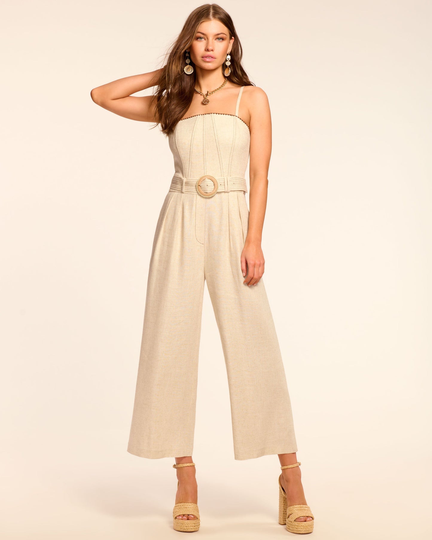 Nadia Linen Cropped Jumpsuit