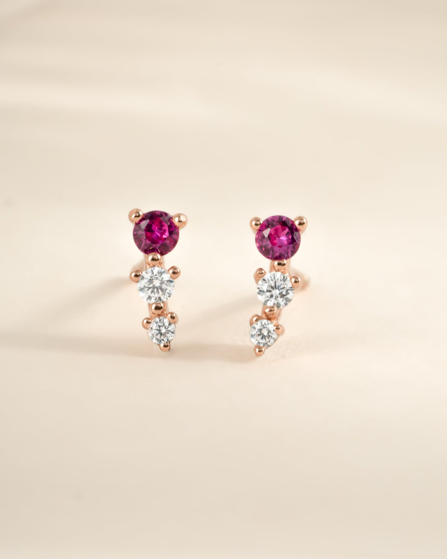Ruby & Diamond Ear Climber