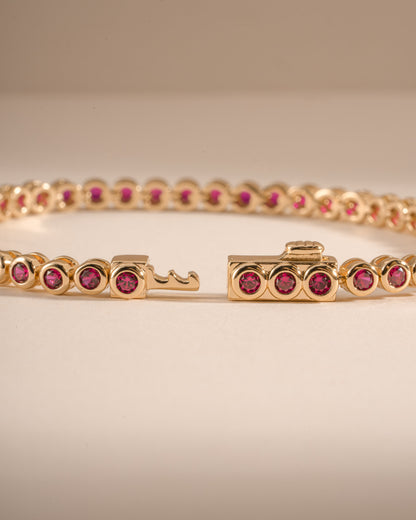 Ruby Bezel Tennis Bracelet