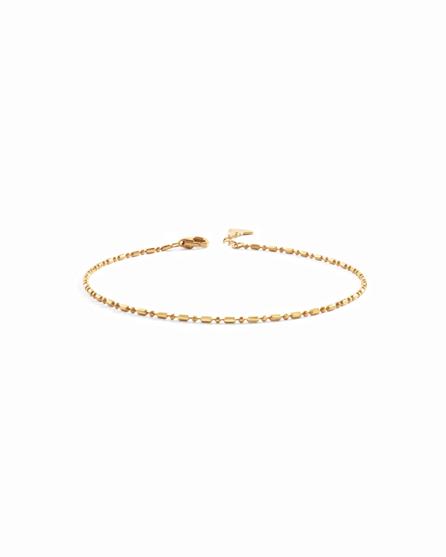 14K Solid Gold Bar Station Chain Bracelet