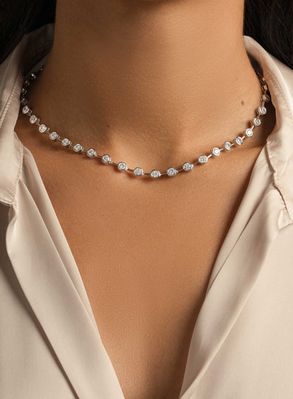 Icon Bezel Tennis Necklace