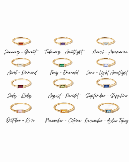 Amethyst Simple Baguette Ring