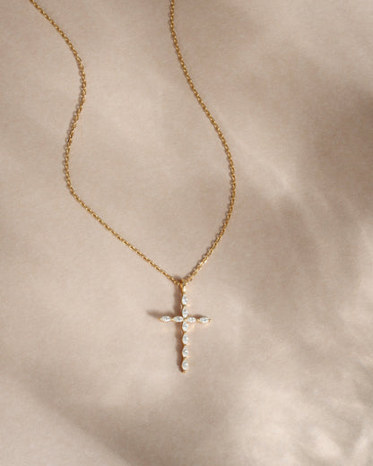 Marquise Cut Cross Necklace