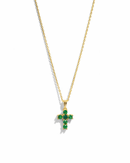 Emerald Cross Necklace