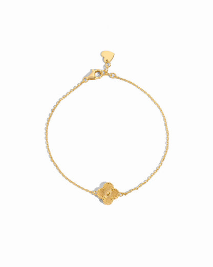 Dahlia Single Four Leaf Clover Bracelet