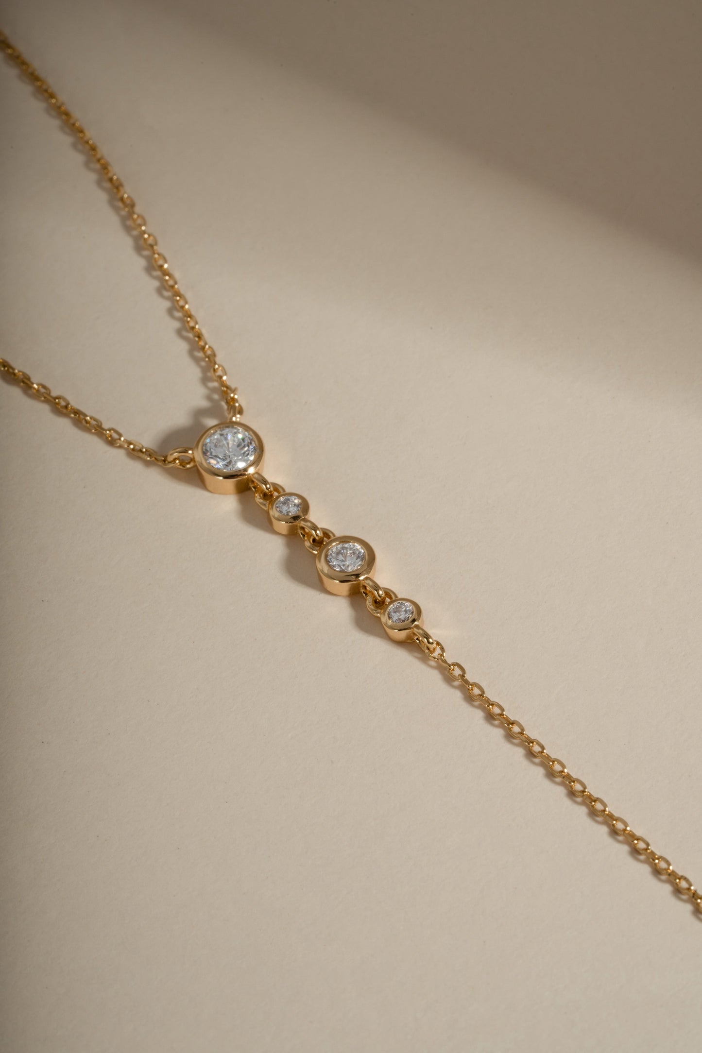 Bezel Lariat Necklace