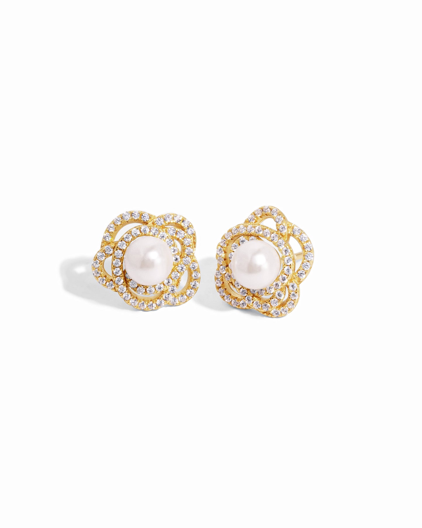 Pearl Flower Statement Studs