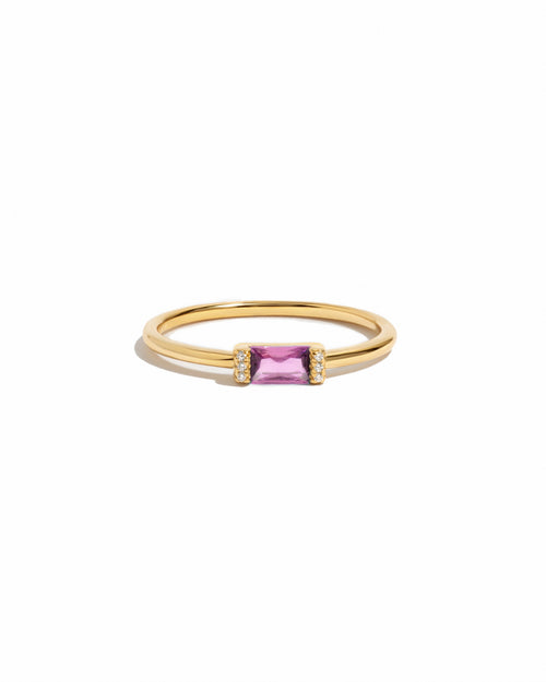 Rose Simple Baguette Ring