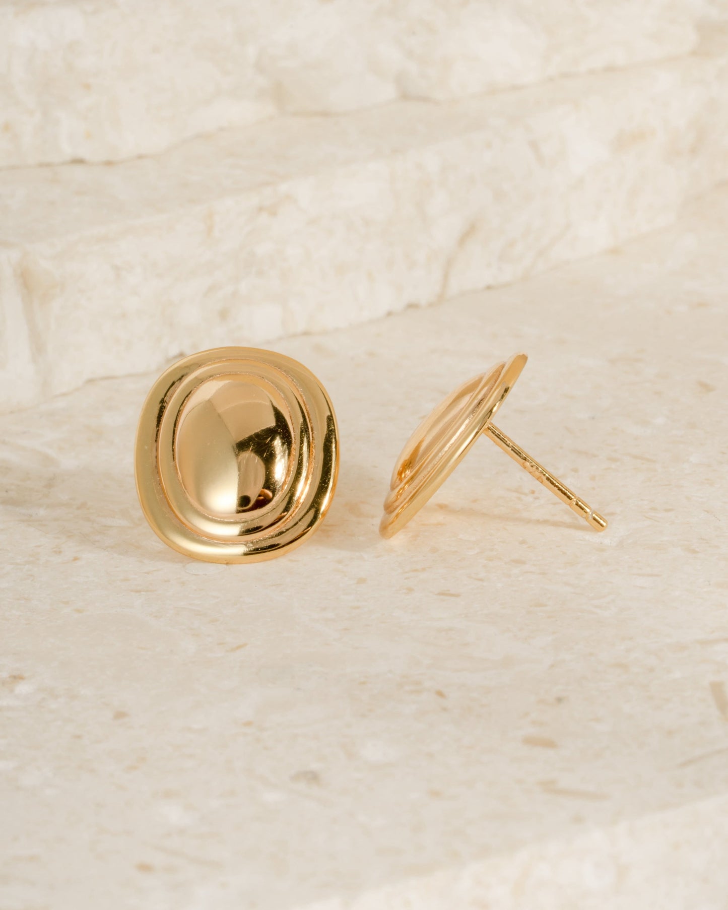 Oval Statement Stud Earrings