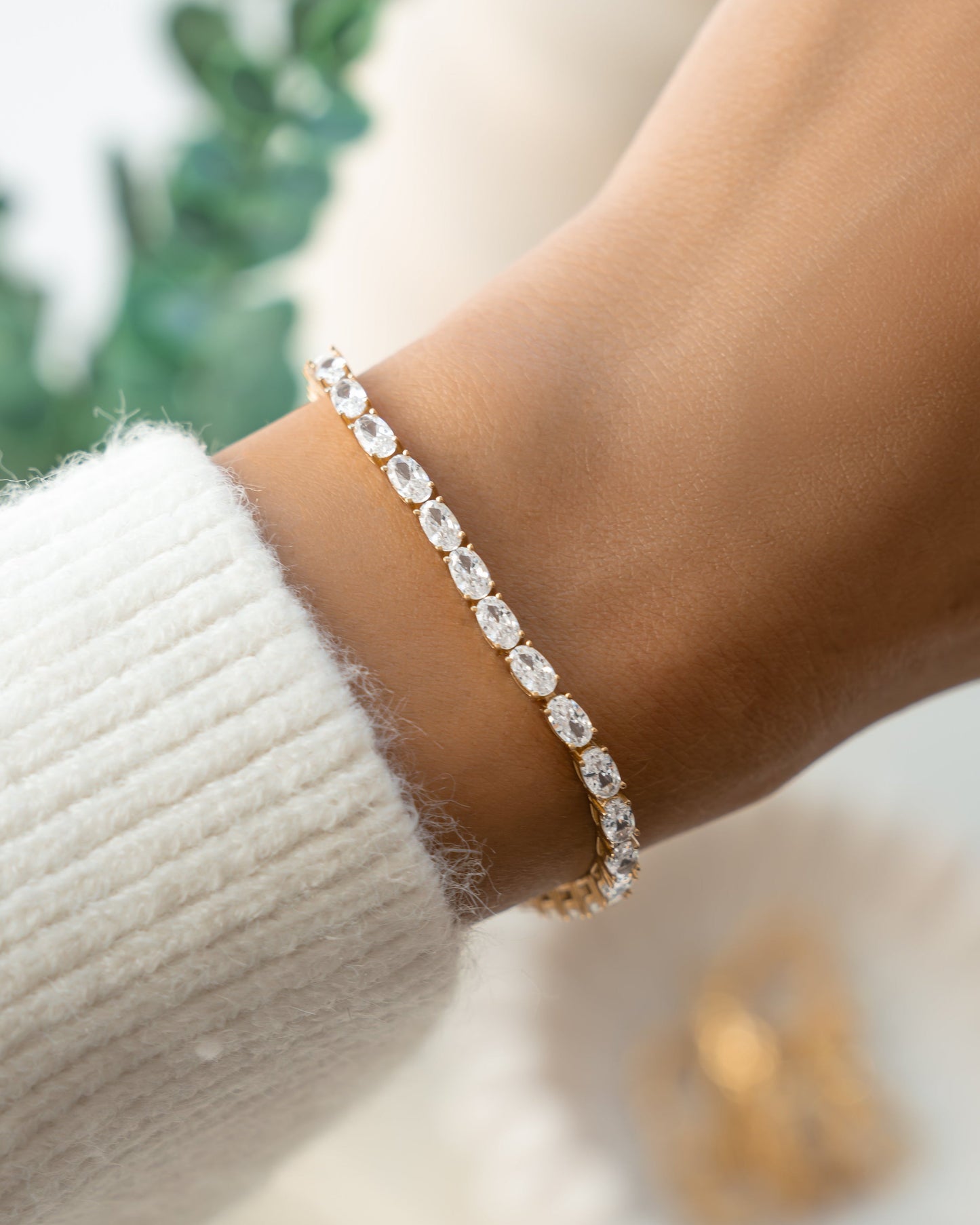 Oval Stone Tennis Bracelet