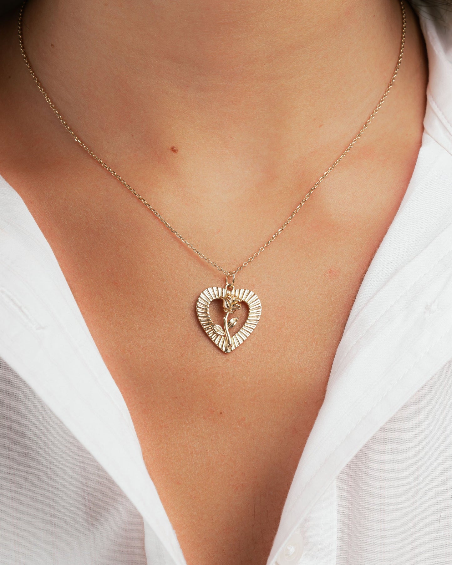 Heart Rose Necklace