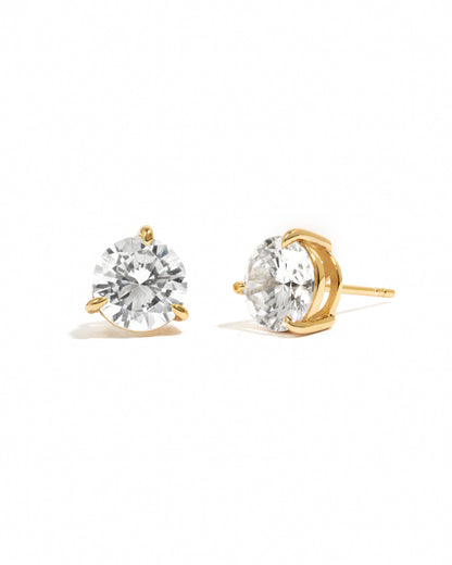 8mm Round Solitaire Stud Earrings