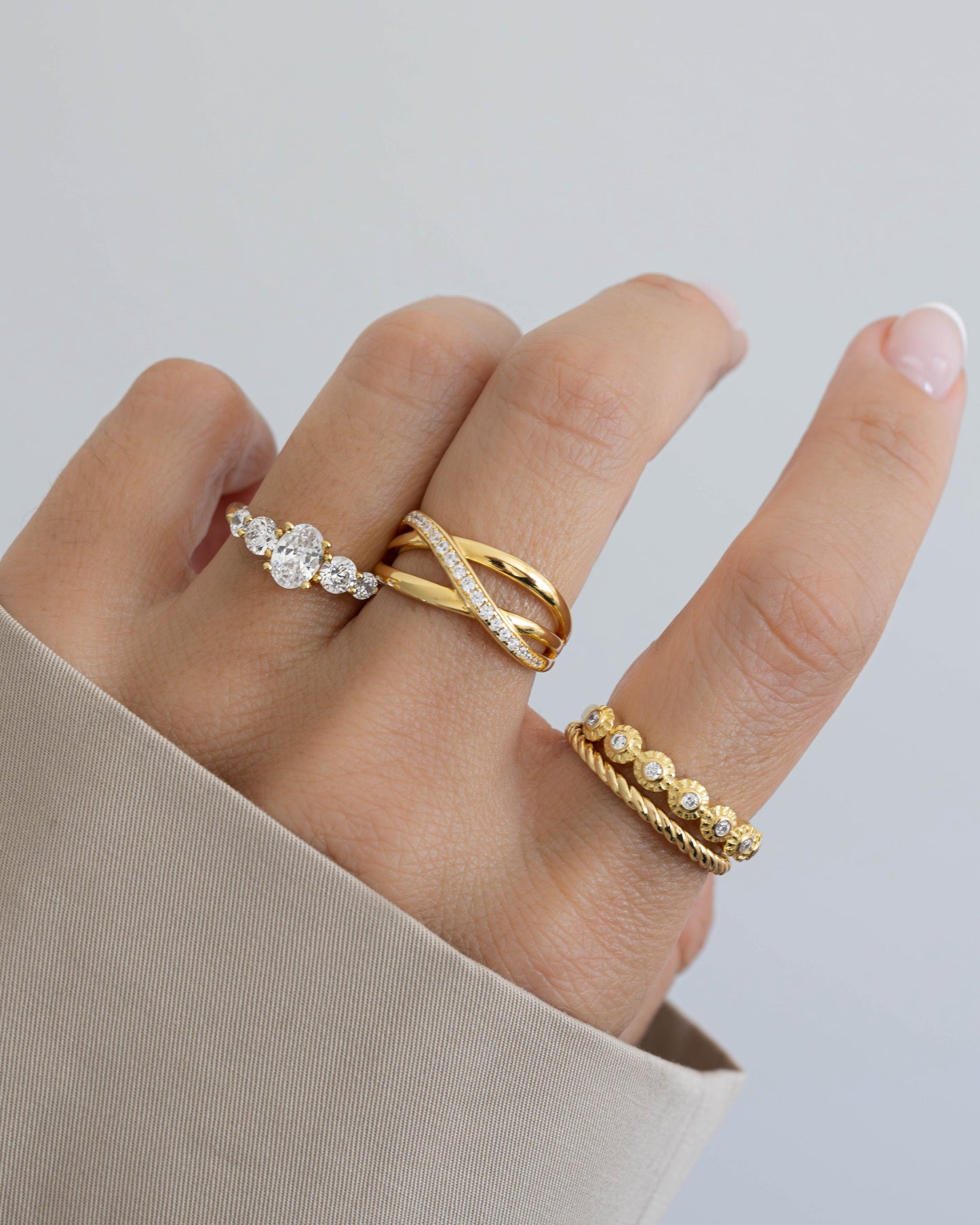 Oval Cluster Ring