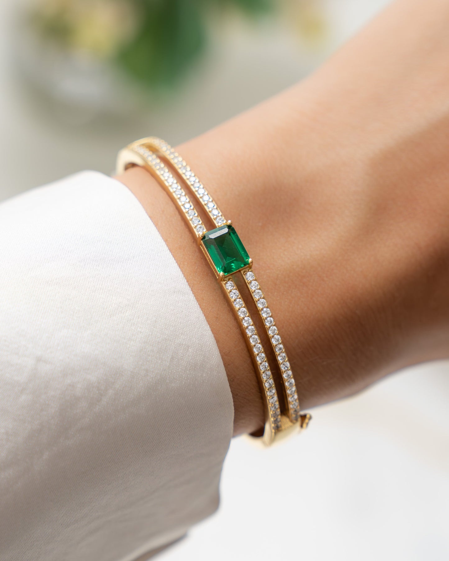 Emerald Pavé Bangle