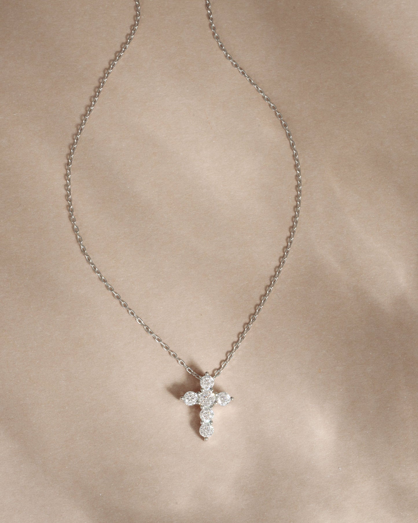 Small Studded Cross Necklace