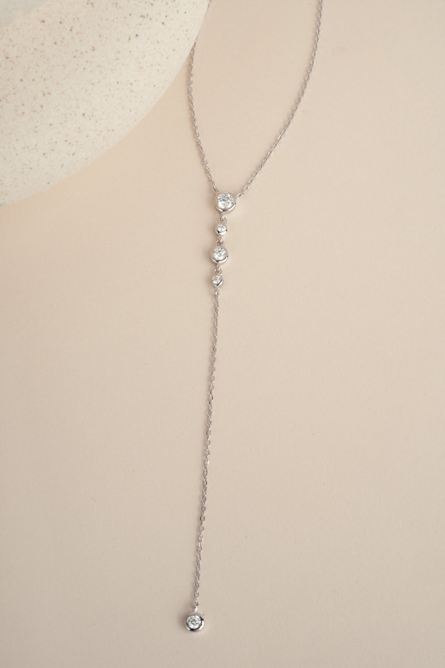 Bezel Lariat Necklace