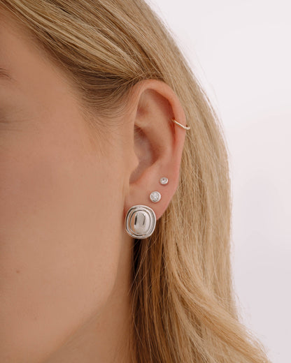 Oval Statement Stud Earrings