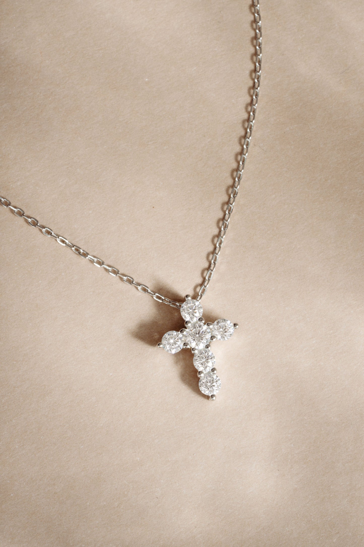 Small Studded Cross Necklace
