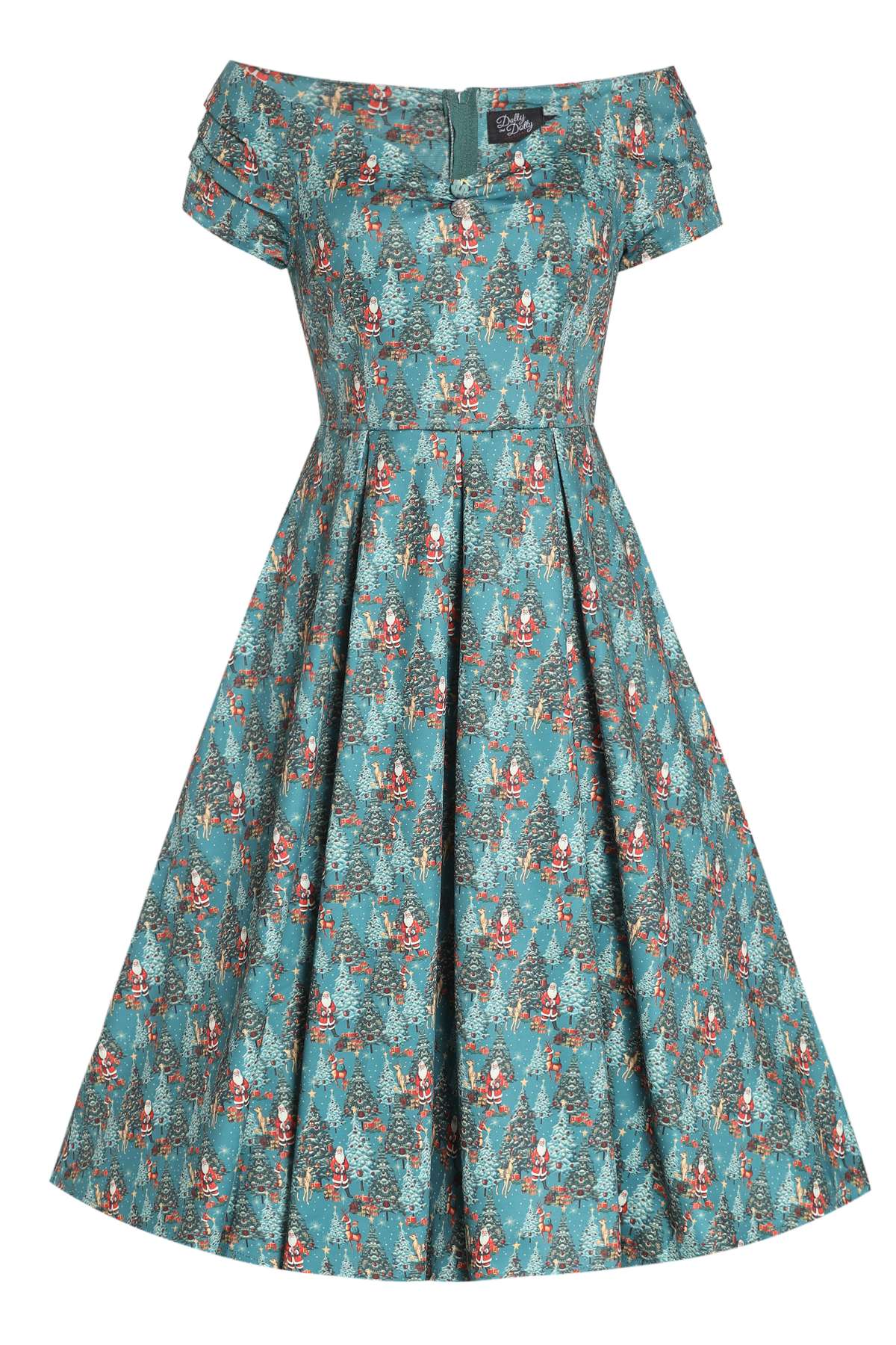 Lily Santa & Reindeer Green Circle Dress