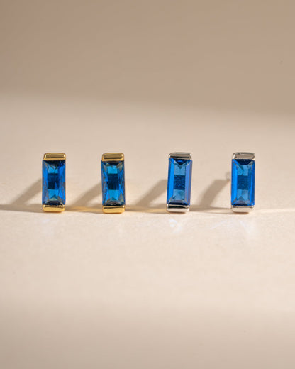 Sapphire Baguette Stud Earrings