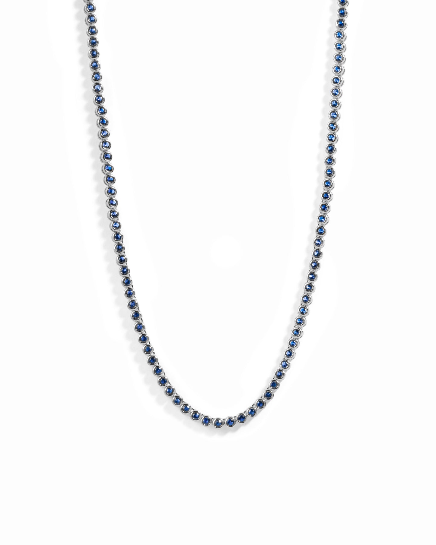 Sapphire Bezel Tennis Necklace