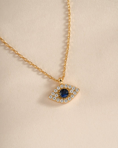 Sapphire Evil Eye Necklace