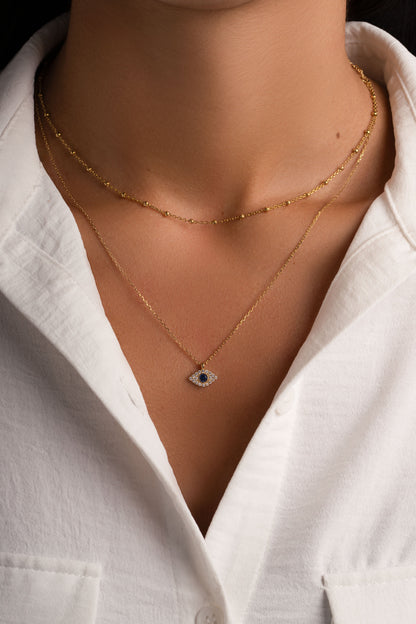 Sapphire Evil Eye Necklace