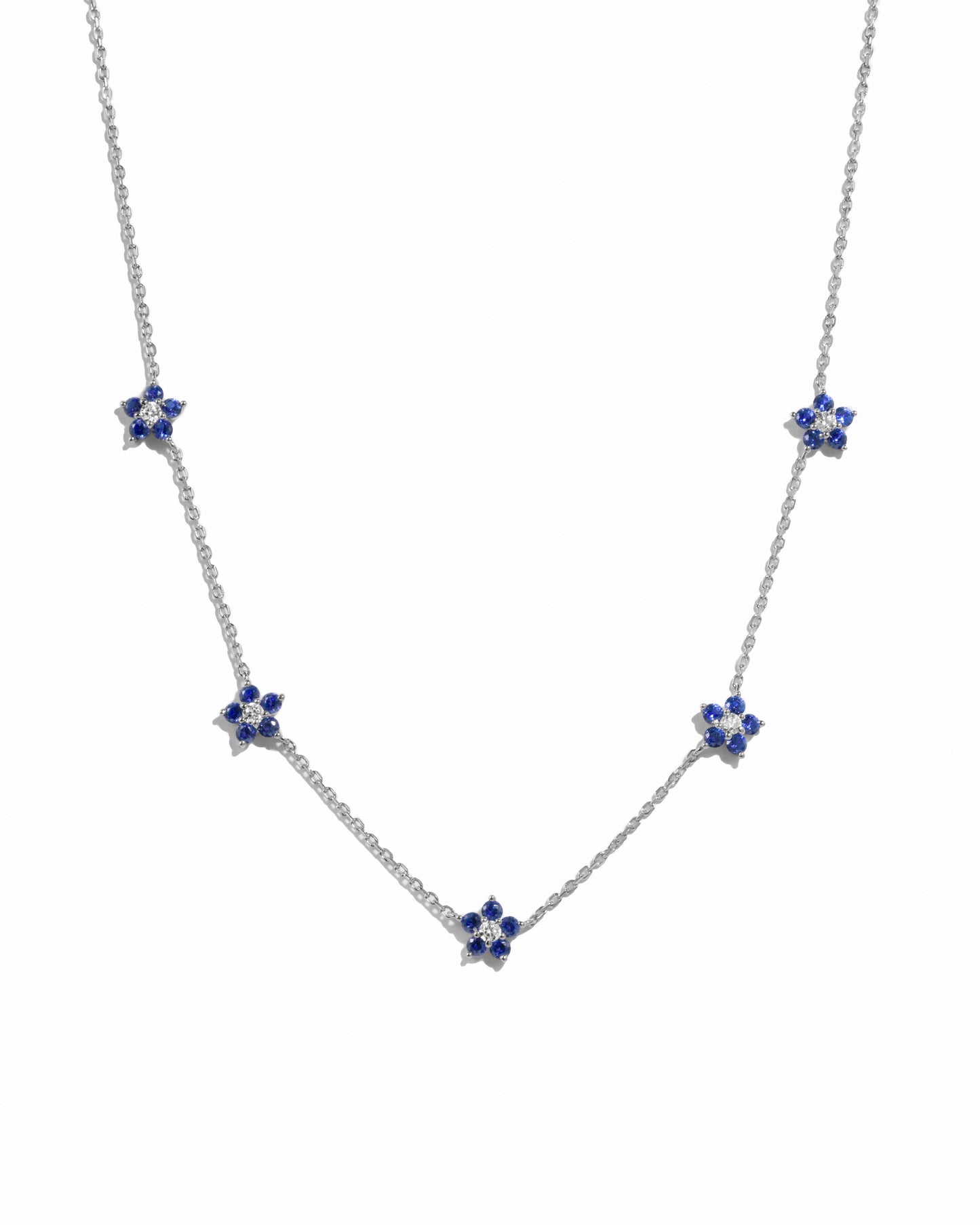 Sapphire Flower Necklace