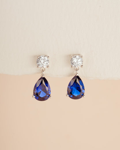 Camille Sapphire Pear Drop Earrings