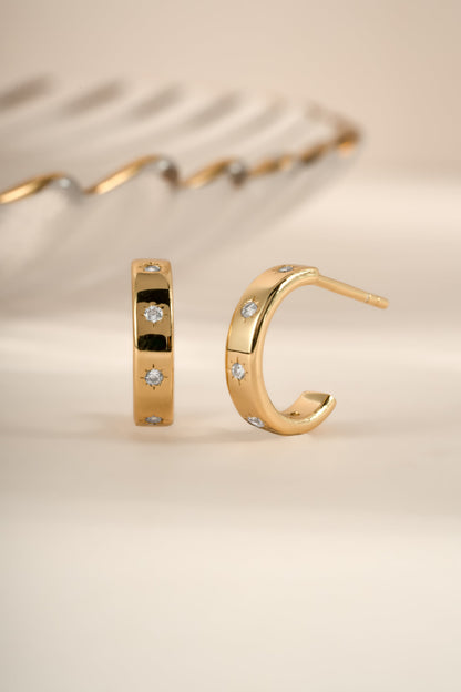 Star Studded Hoop Earrings