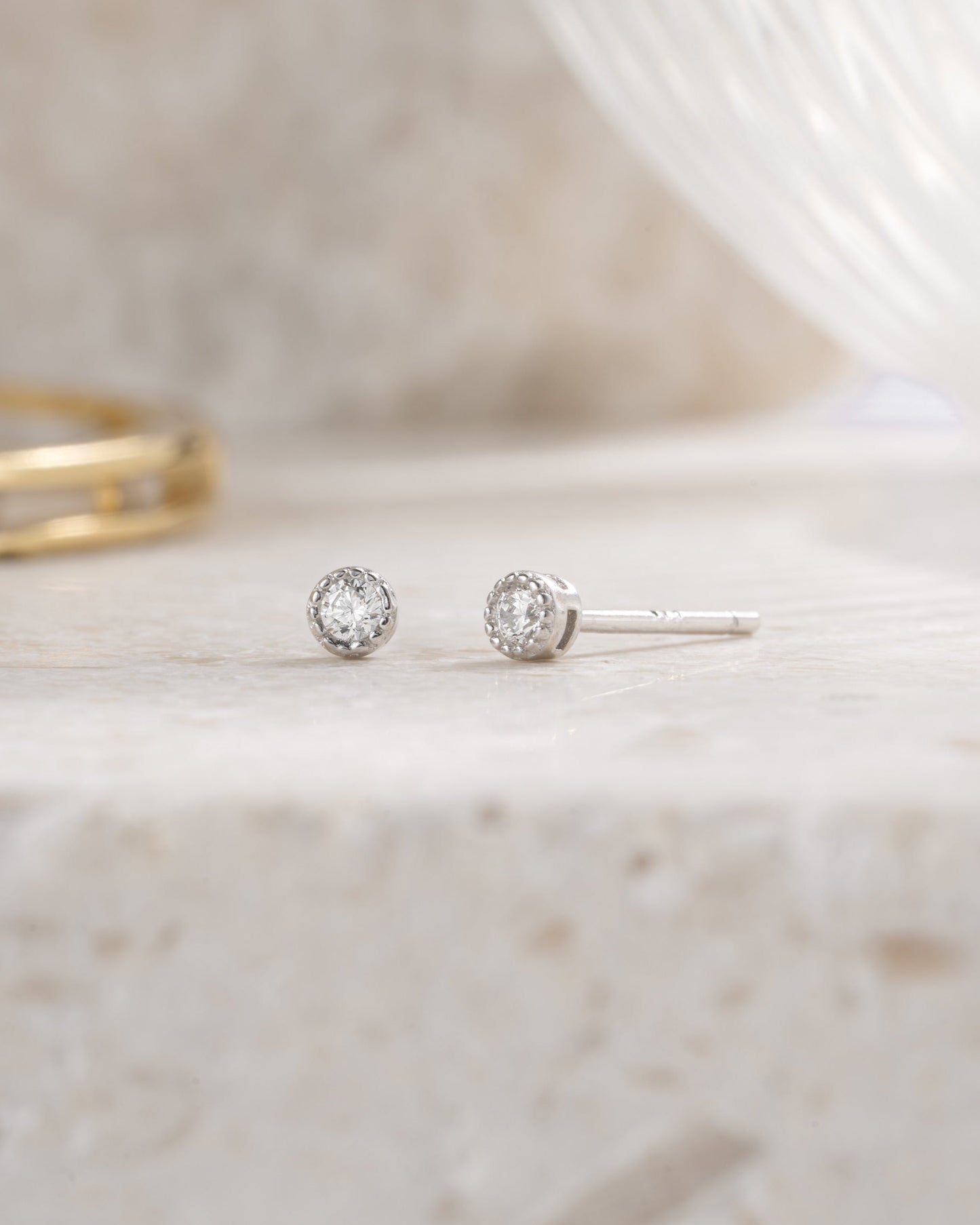 2.5mm Diamond Stud Earrings