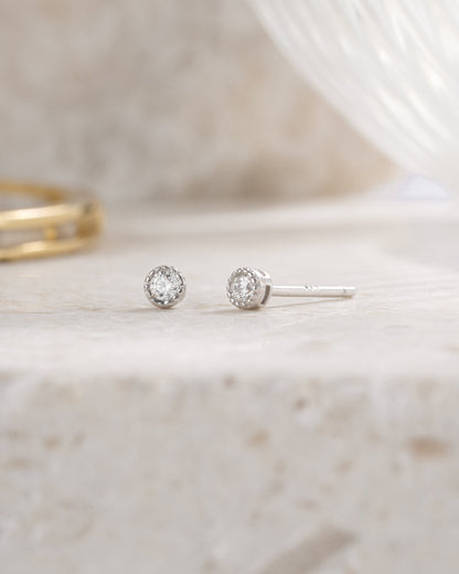2.5mm Diamond Stud Earrings