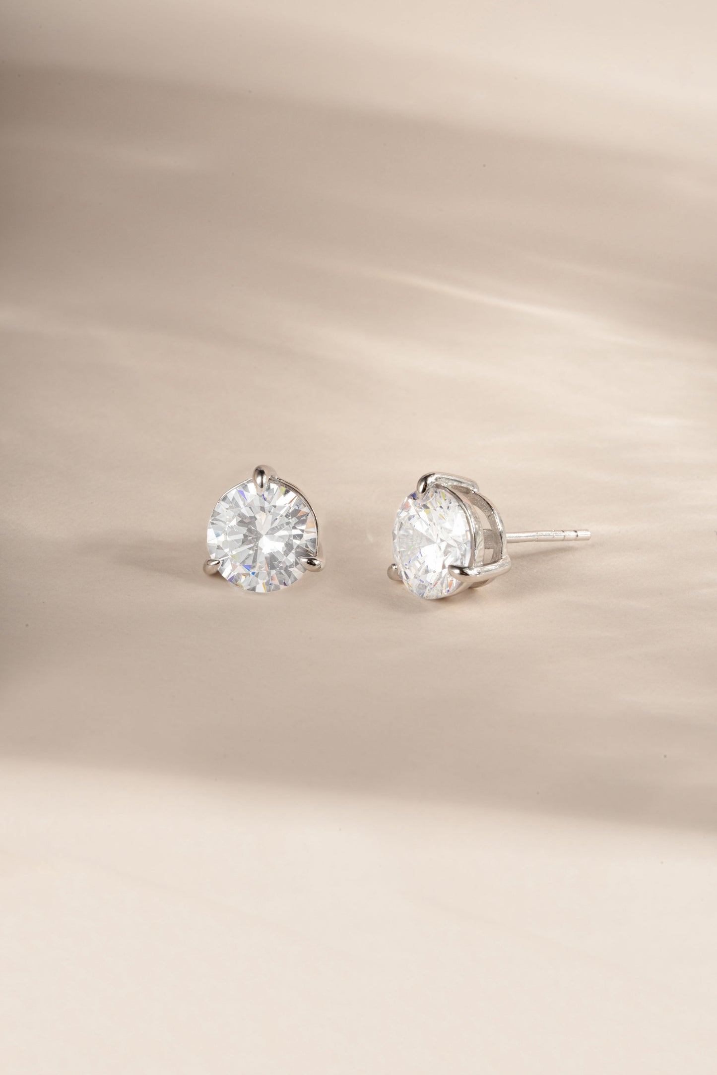8mm Round Solitaire Stud Earrings