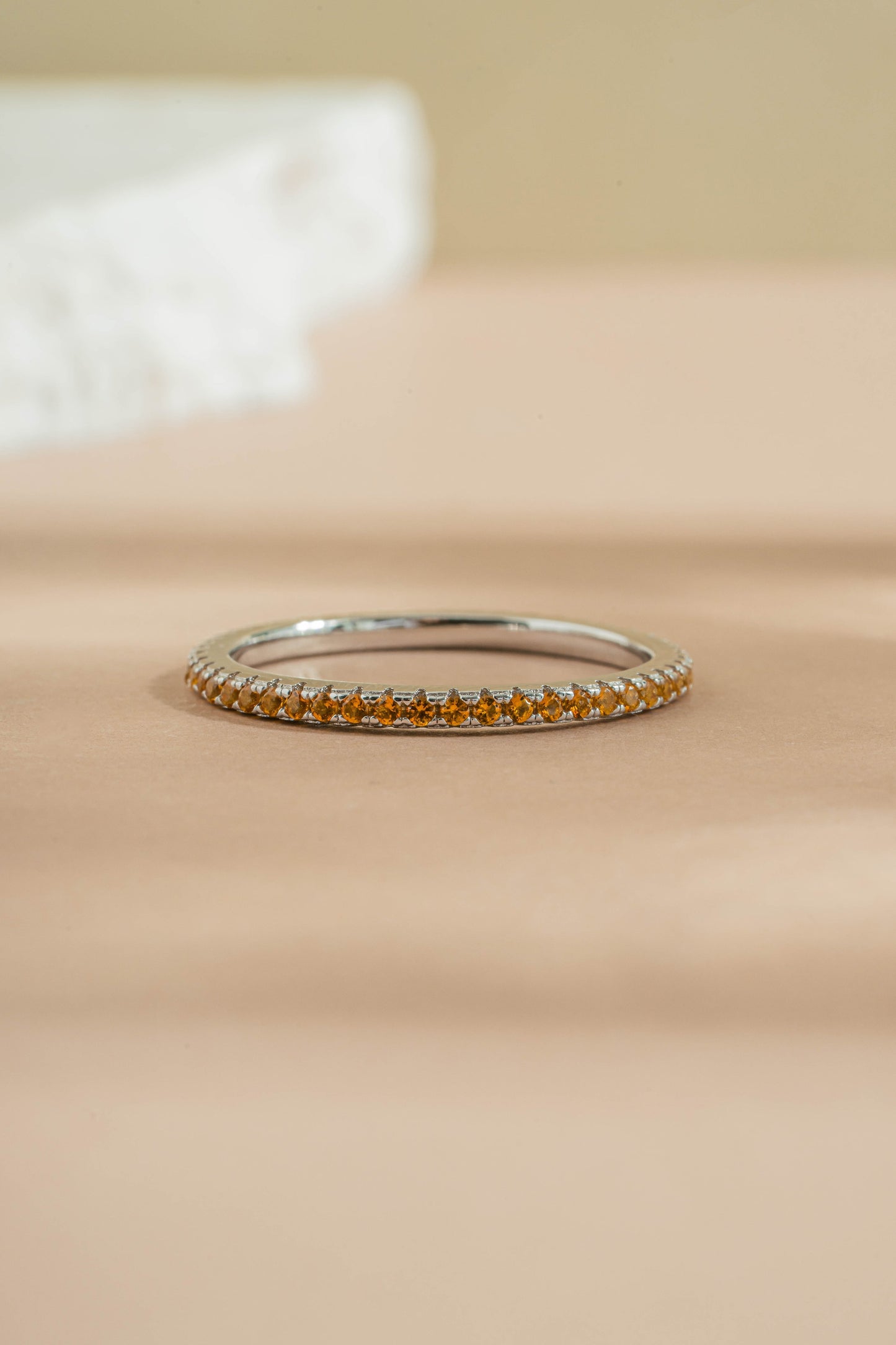 Citrine Birthstone Eternity Rings