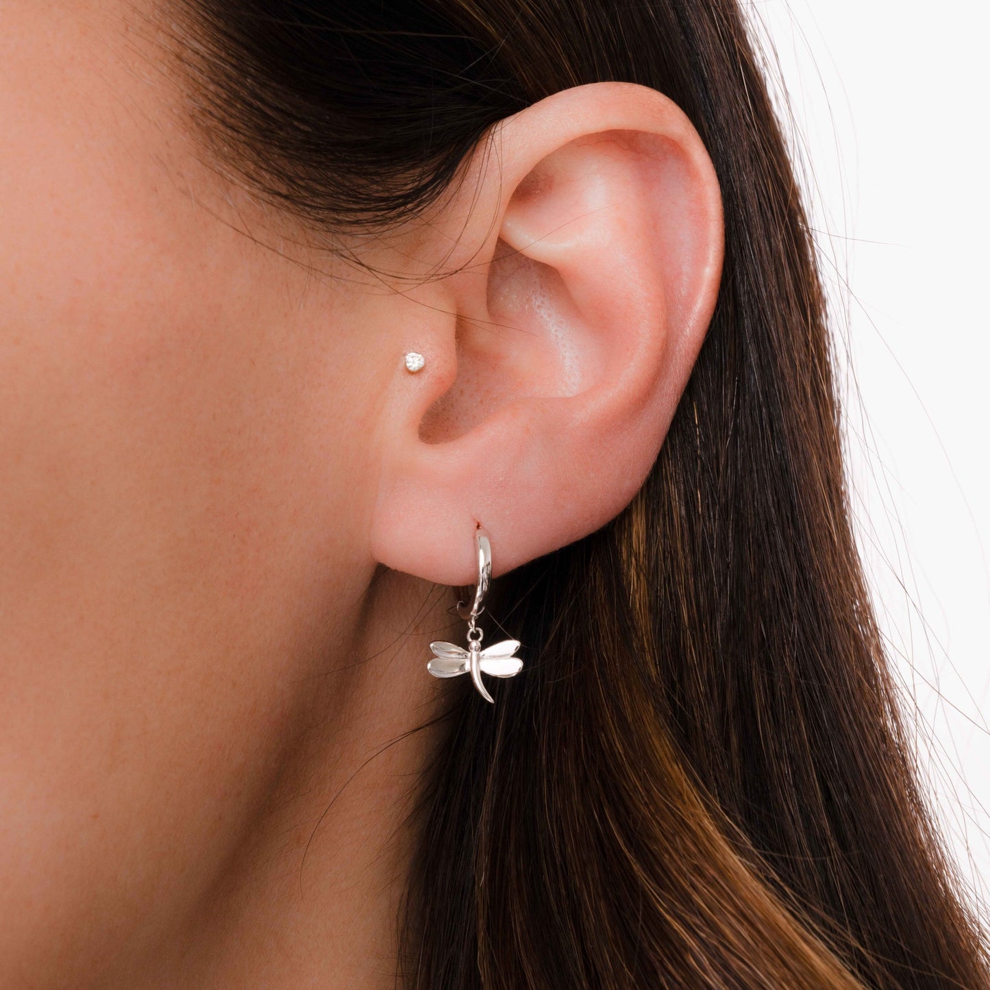 Dragonfly Huggie Hoops