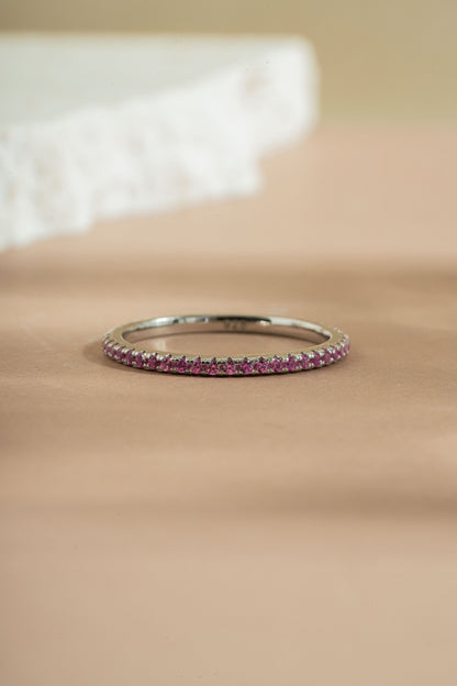 Rose Birthstone Eternity Ring