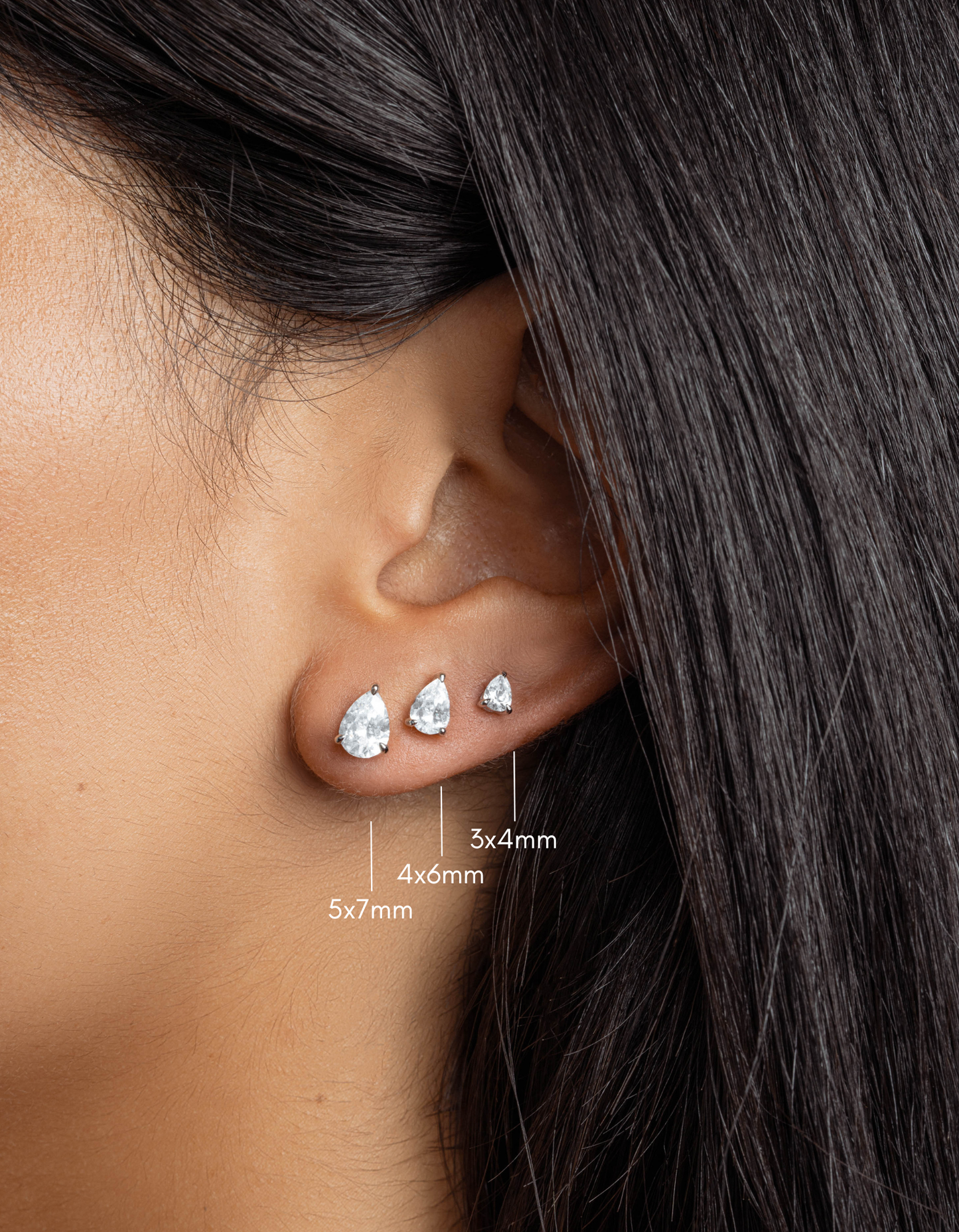 5x7mm Pear Studs
