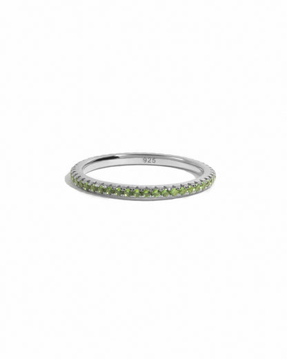 Peridot Birthstone Eternity Rings
