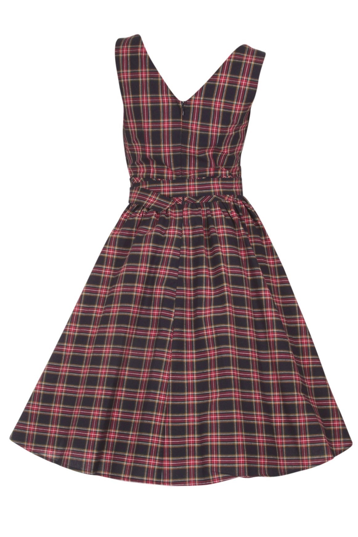 May Stylish V-neck Vintage Inspired Swing Dress in Navy Blue-Red
