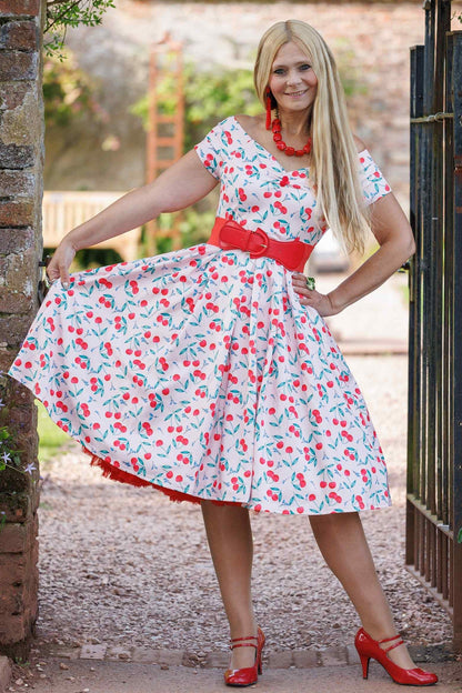Lily Cherry Pink Off Shoulder Dress