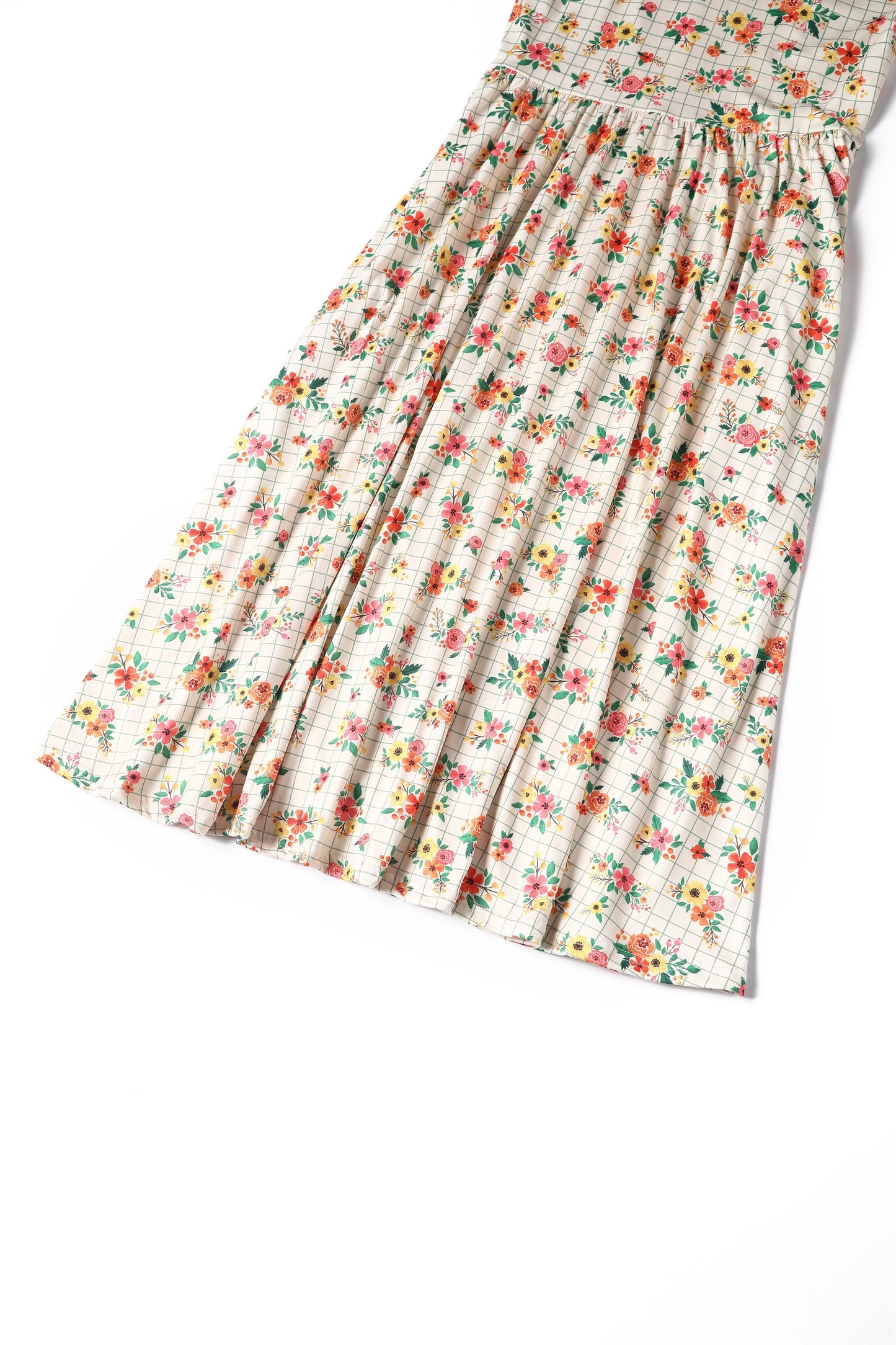 Billie Summer Flower Grid Dress