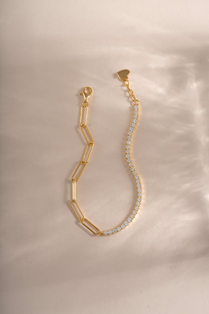 Tennis and Paperclip Bracelet