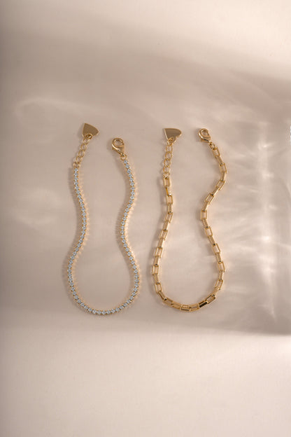 Tennis & Paperclip Bracelet Set